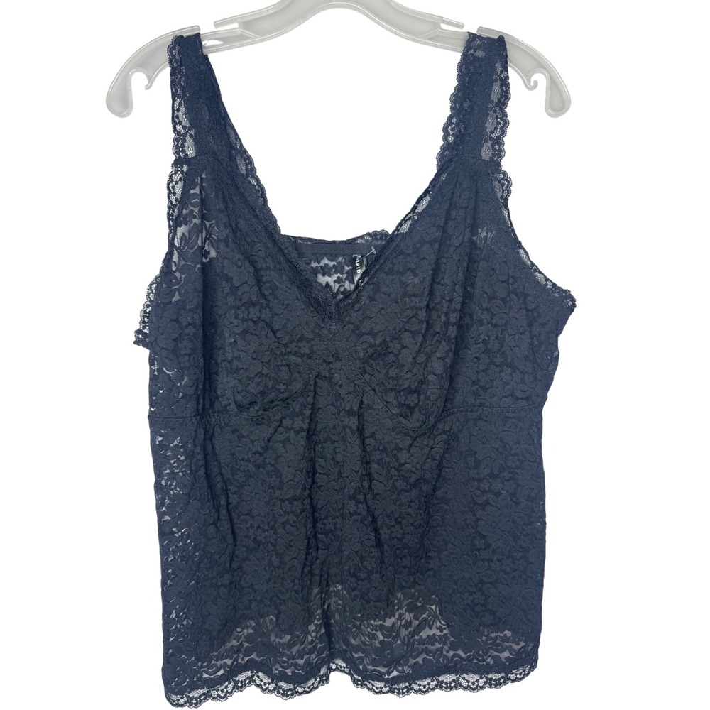 Torrid Curve Black Floral Lace Camisole Tank Top V-Neck Plus Size 4 4X 11570066